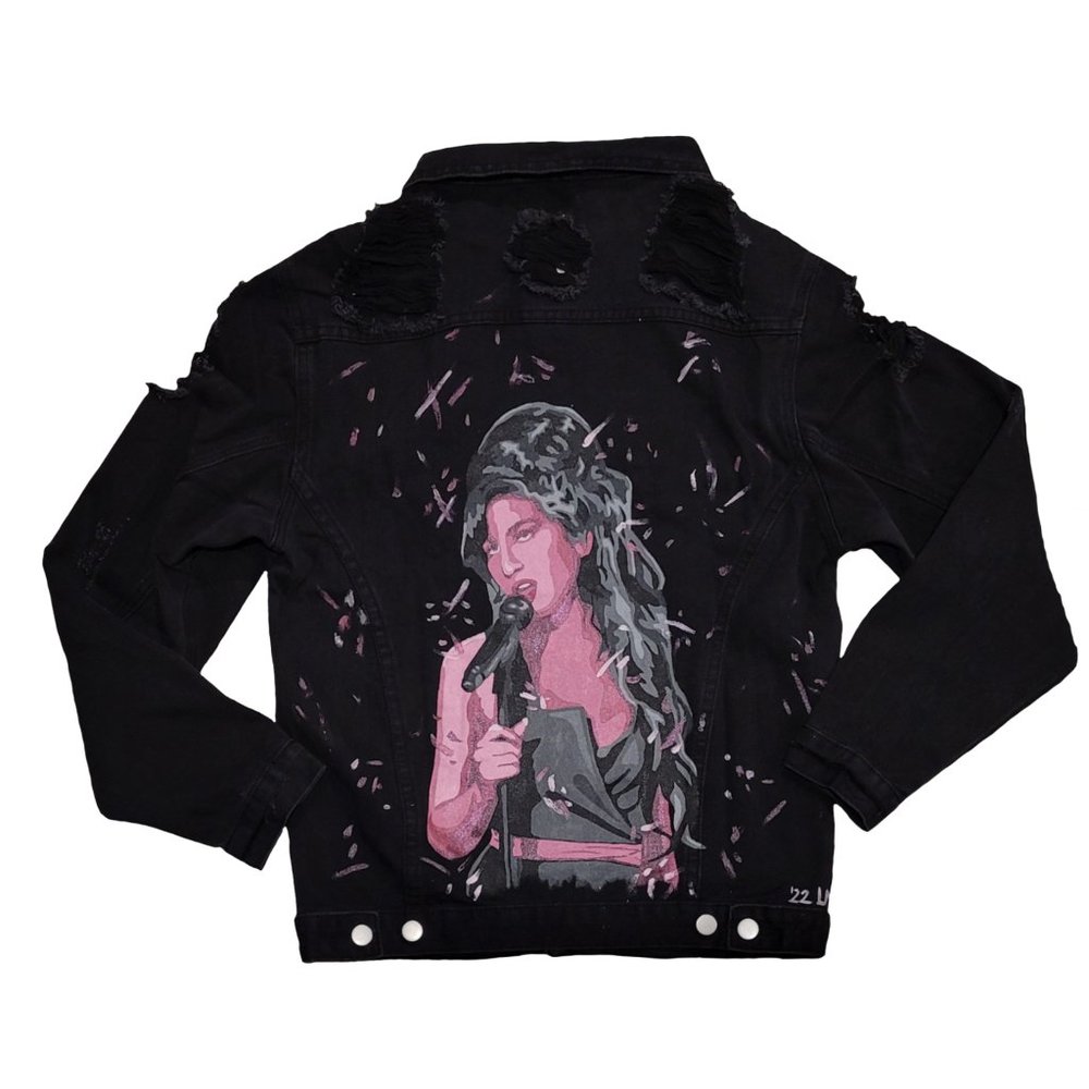 Hand Painted Amy Winehouse Denim Jacket